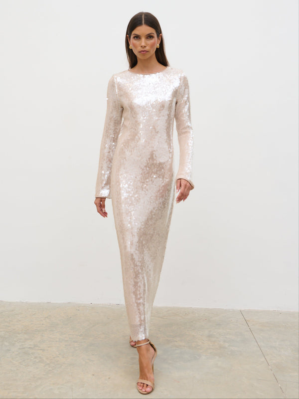 Pretty Lavish Lyra Long Sleeve Sequin Midaxi Dress