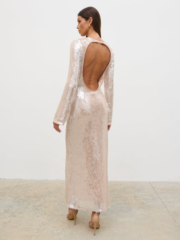 Pretty Lavish Lyra Long Sleeve Sequin Midaxi Dress