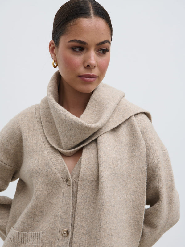 Pretty Lavish Murphy Cardigan Knit Scarf Set