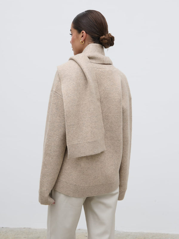 Pretty Lavish Murphy Cardigan Knit Scarf Set