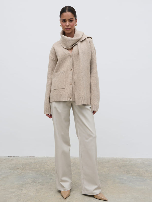 pretty lavish Murphy Cardigan Knit Scarf Set