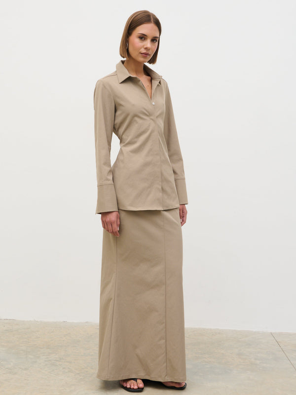 Pretty Lavish Myley Flare Maxi Skirt