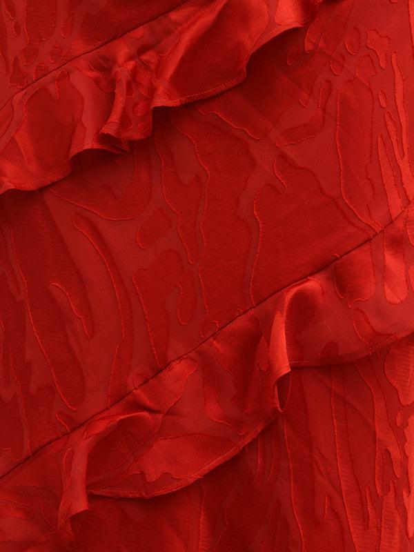 Pretty Lavish Neima Devore Frill Midaxi Dress