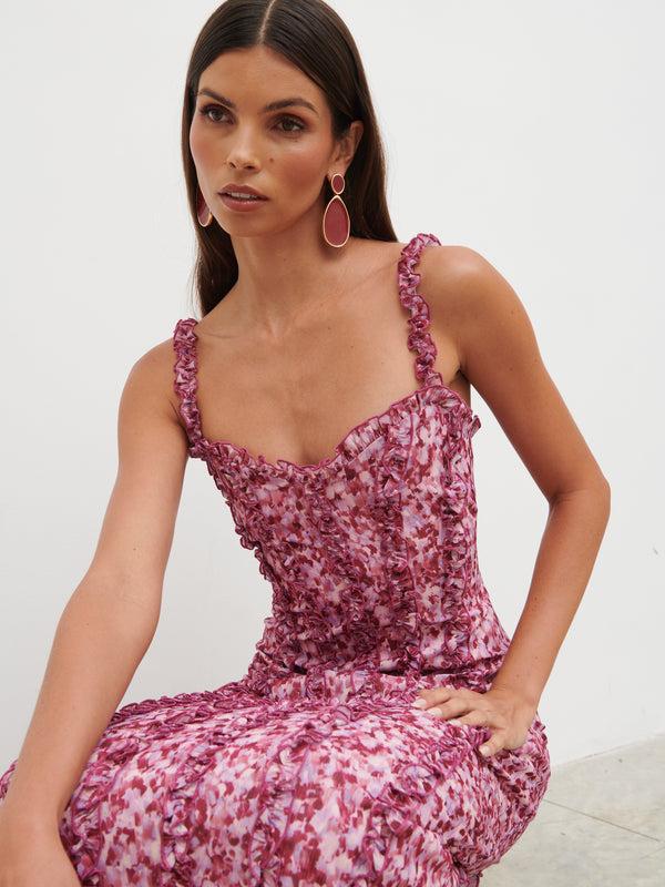 Pretty Lavish Ola Sweetheart Frill Maxi Dress