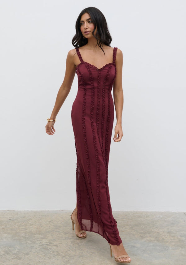 Pretty Lavish Ola Sweetheart Frill Maxi Dress