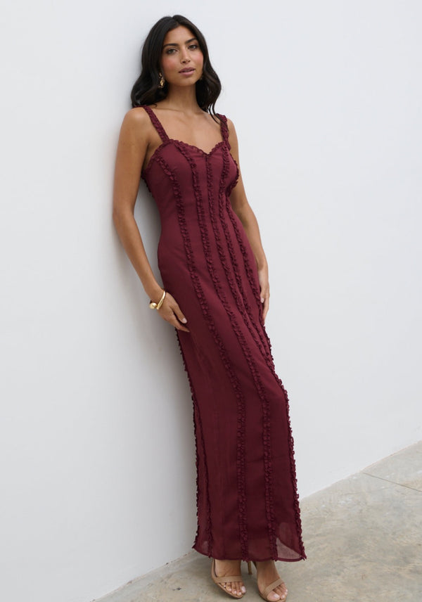 pretty lavish Ola Sweetheart Frill Maxi Dress