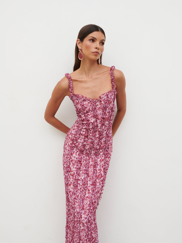 pretty lavish Ola Sweetheart Frill Maxi Dress
