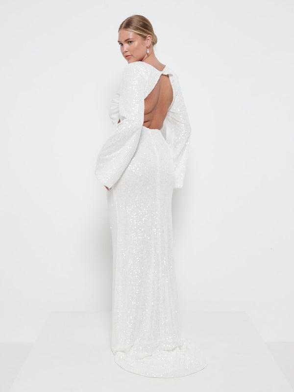 Pretty Lavish Olivia Sequin Backless Maxi Dress