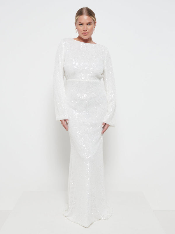 pretty lavish Olivia Sequin Backless Maxi Dress