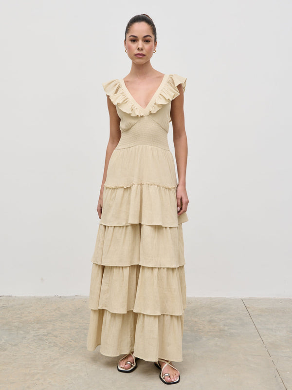 Pretty Lavish Opal Ruffle Maxi Dress