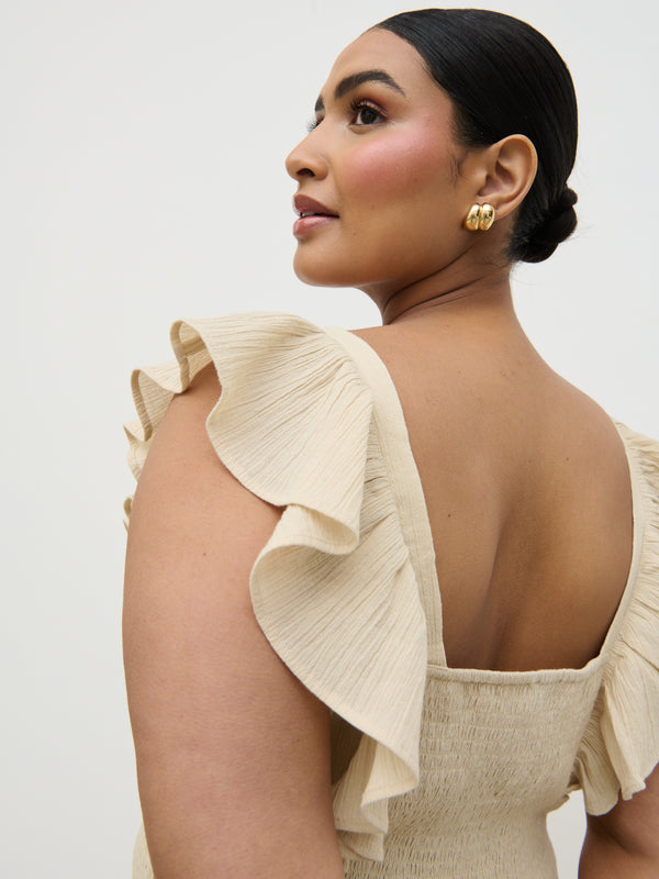 Pretty Lavish Opal Ruffle Maxi Dress Curve