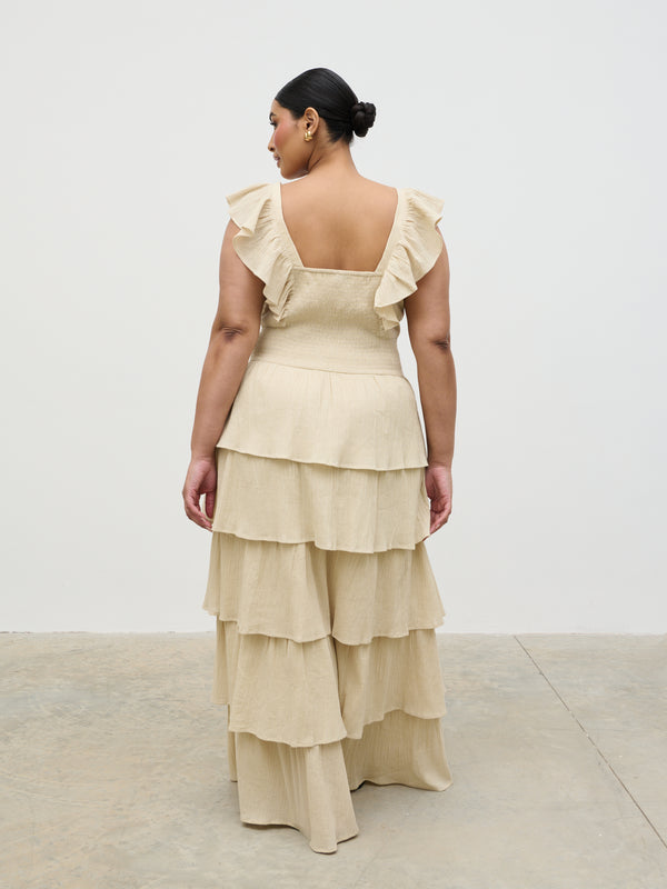 Pretty Lavish Opal Ruffle Maxi Dress Curve