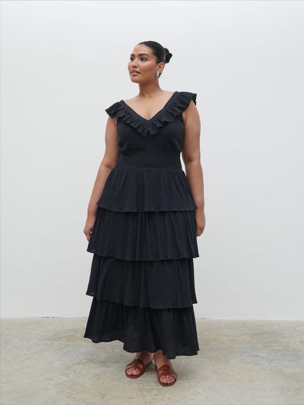 pretty lavish Opal Ruffle Midaxi Dress Curve