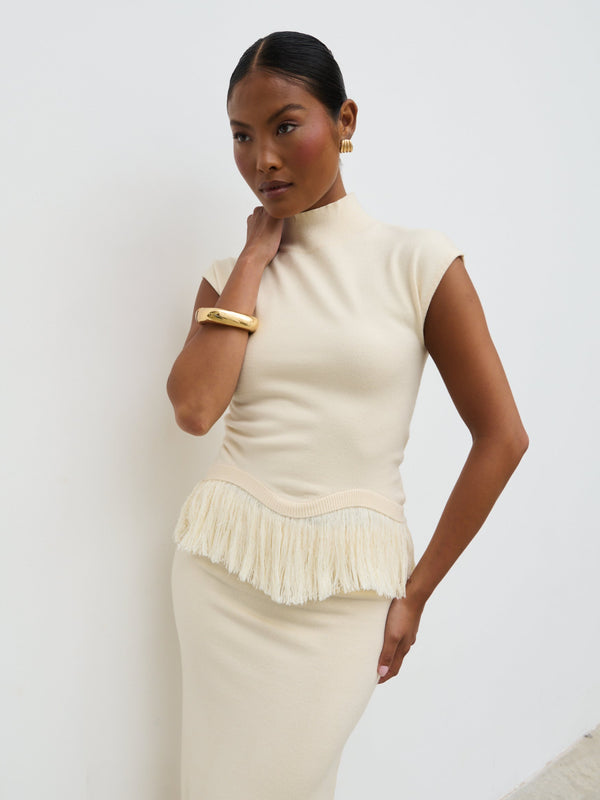 pretty lavish Orlendina Fringe Knit Top