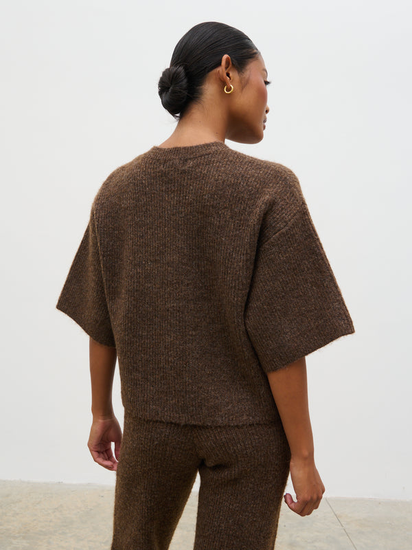 Pretty Lavish Ovalie Rib Knit Top