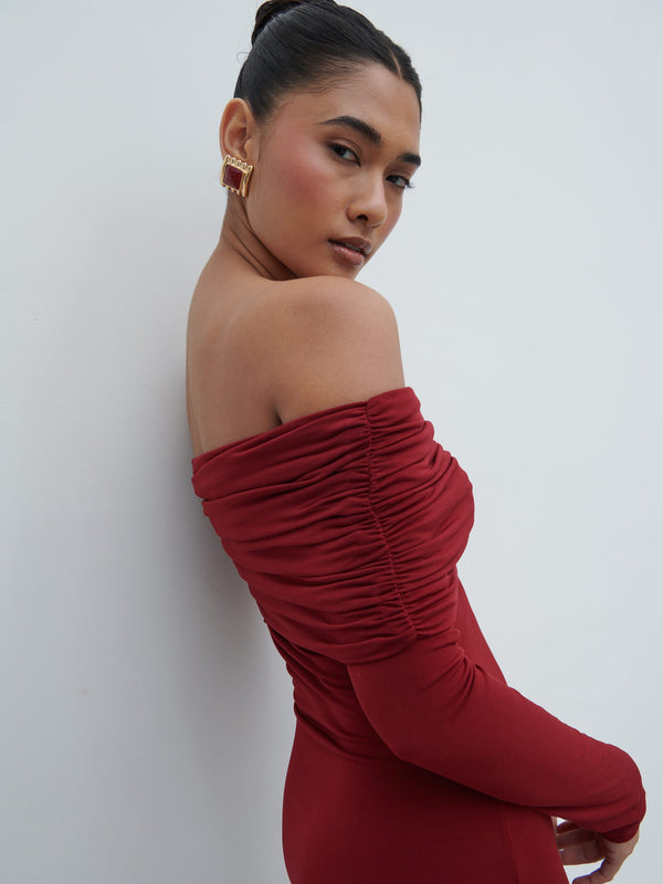 Pretty Lavish Perrie Bardot Jersey Maxi Dress