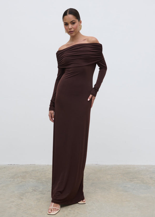 Pretty Lavish Perrie Bardot Jersey Maxi Dress