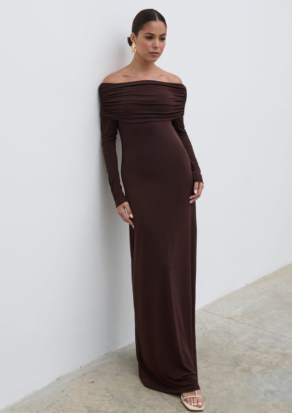 pretty lavish Perrie Bardot Jersey Maxi Dress