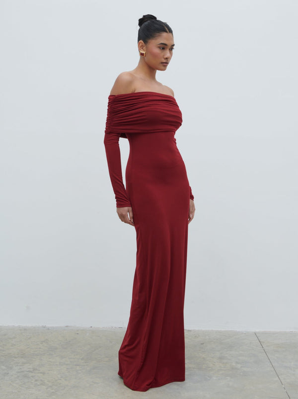pretty lavish Perrie Bardot Jersey Maxi Dress