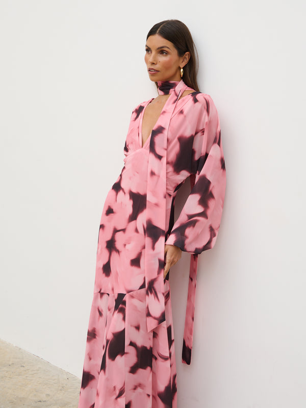 Pretty Lavish Petula Batwing Scarf Maxi Dress