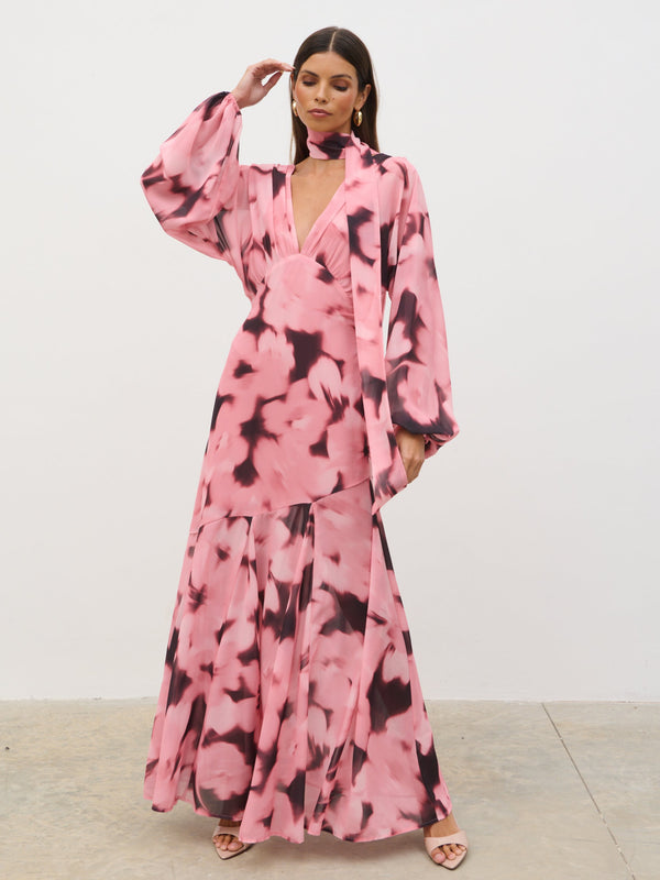 Pretty Lavish Petula Batwing Scarf Maxi Dress
