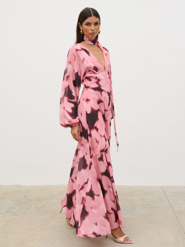 Pretty Lavish Petula Batwing Scarf Maxi Dress