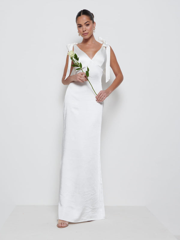 pretty lavish Piper Tie Maxi Bridesmaid Dress