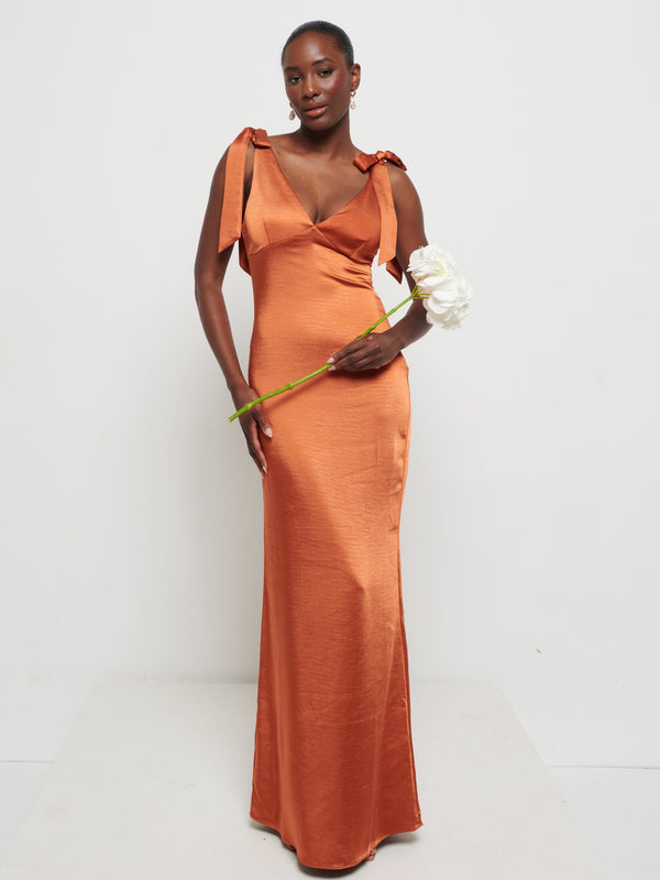 pretty lavish Piper Tie Maxi Bridesmaid Dress