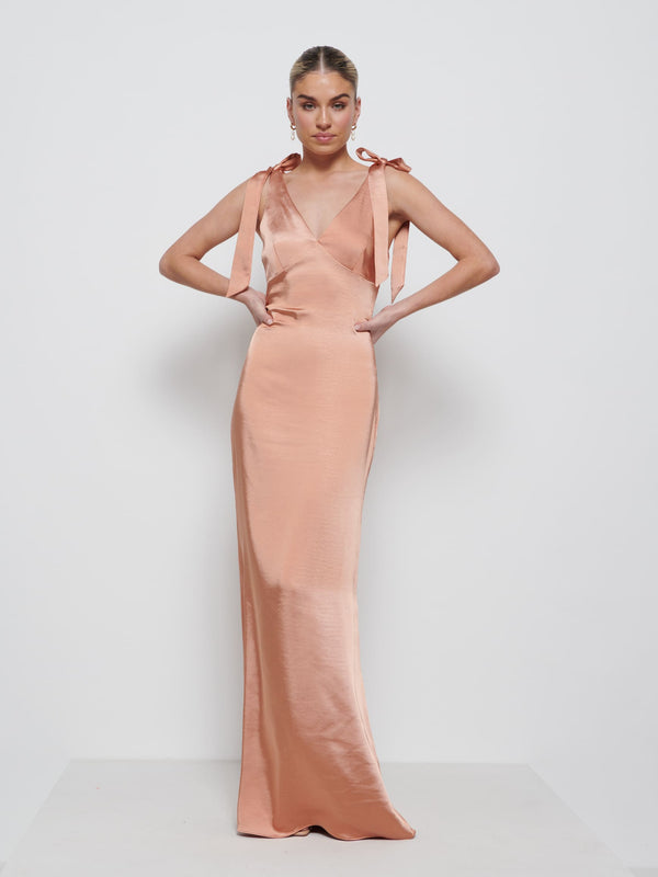 pretty lavish Piper Tie Maxi Bridesmaid Dress