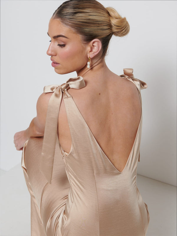 Pretty Lavish Piper Tie Maxi Bridesmaid Dress