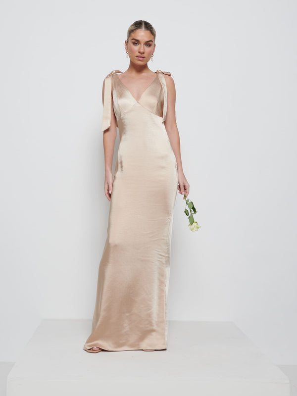 pretty lavish Piper Tie Maxi Bridesmaid Dress
