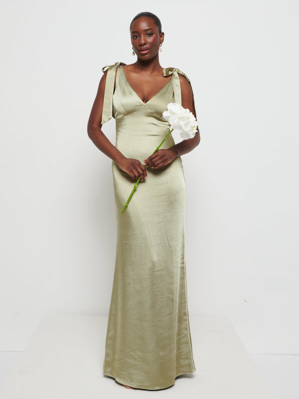 pretty lavish Piper Tie Maxi Bridesmaid Dress