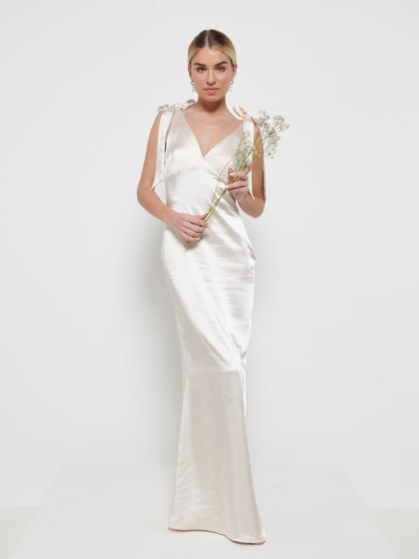 Pretty Lavish Piper Tie Maxi Bridesmaid Dress
