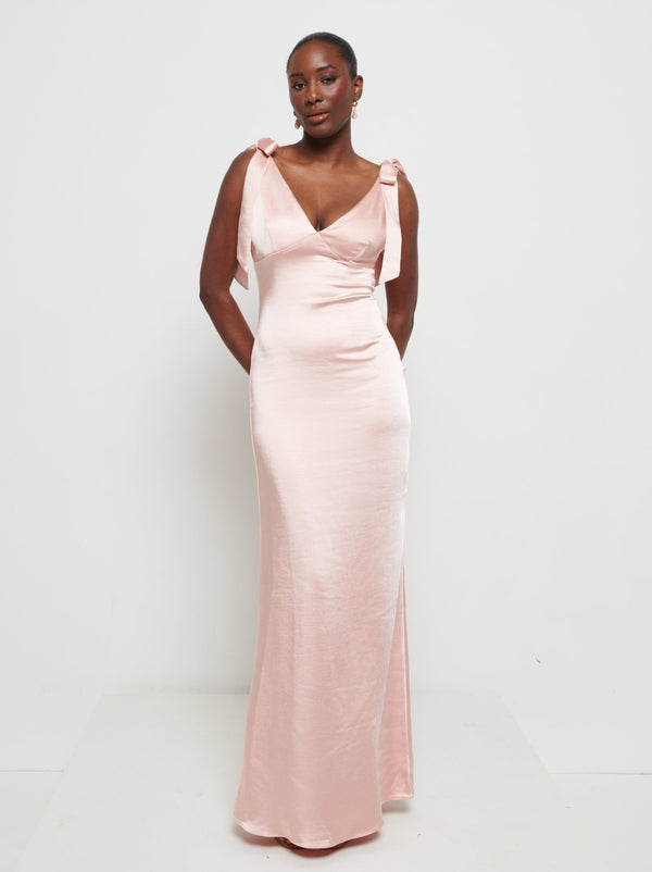 pretty lavish Piper Tie Maxi Bridesmaid Dress