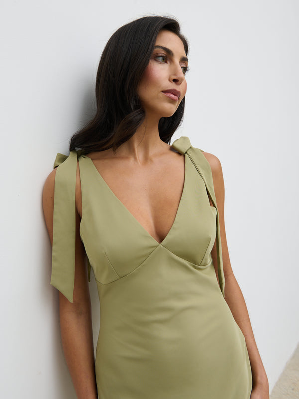 Pretty Lavish Piper Tie Midaxi Dress