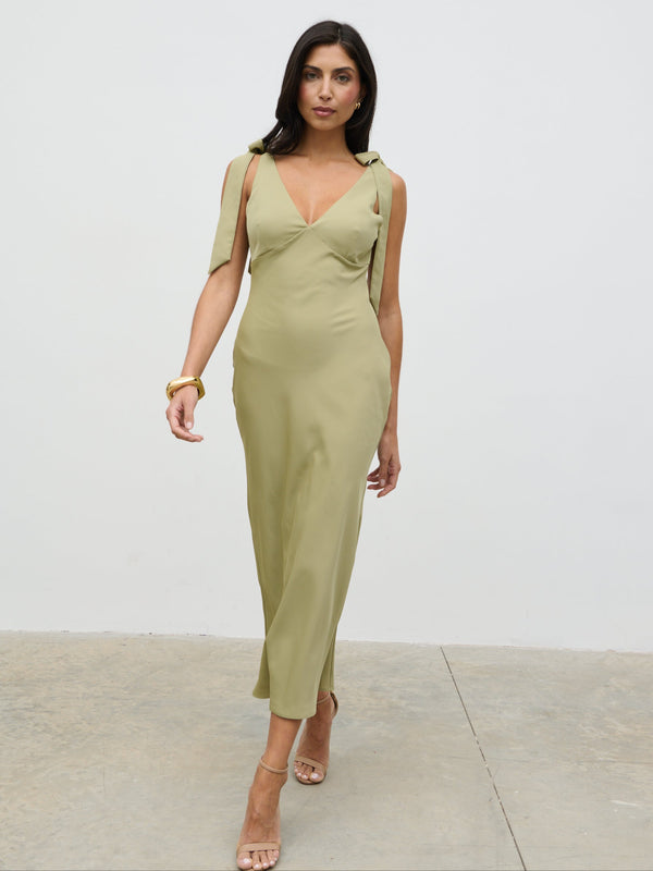Pretty Lavish Piper Tie Midaxi Dress