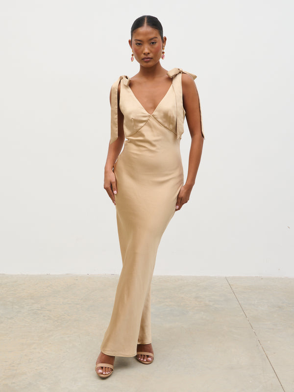 pretty lavish Piper Tie Midaxi Satin Dress