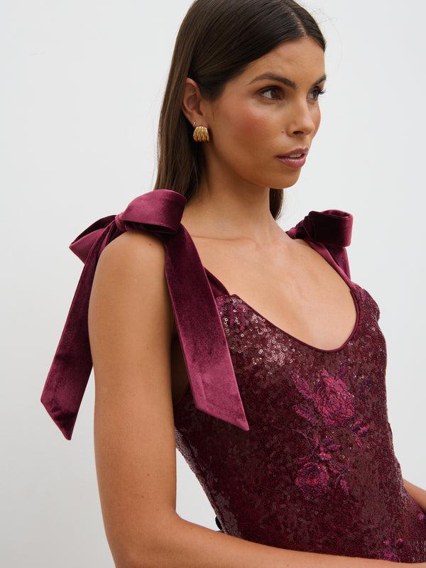 Pretty Lavish Romy Tie Sequin Midaxi Dress