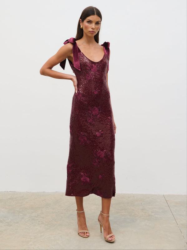 Pretty Lavish Romy Tie Sequin Midaxi Dress