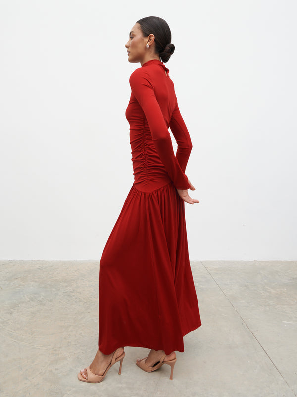 Pretty Lavish Shai Ruched Jersey Maxi Dress