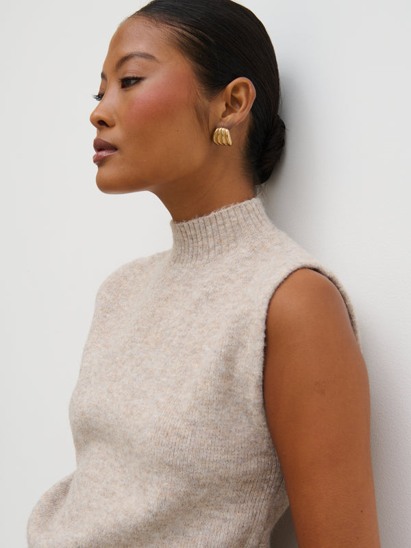 Pretty Lavish Shala High Neck Knit Top