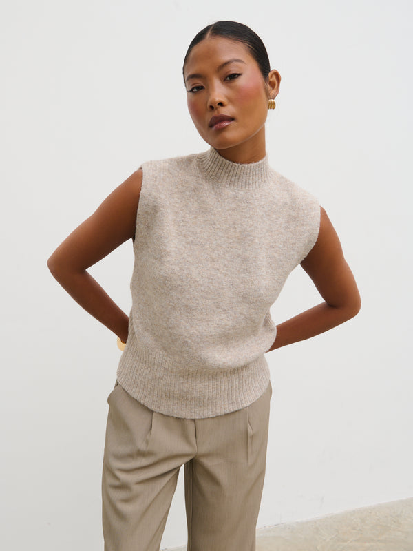 Pretty Lavish Shala High Neck Knit Top