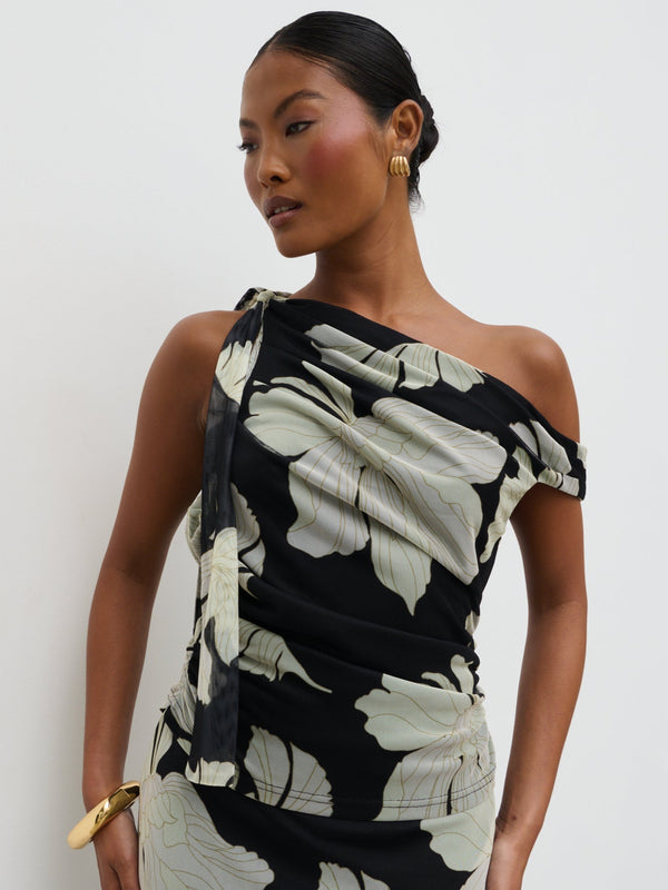 pretty lavish Shea Off Shoulder Jersey Tie Top