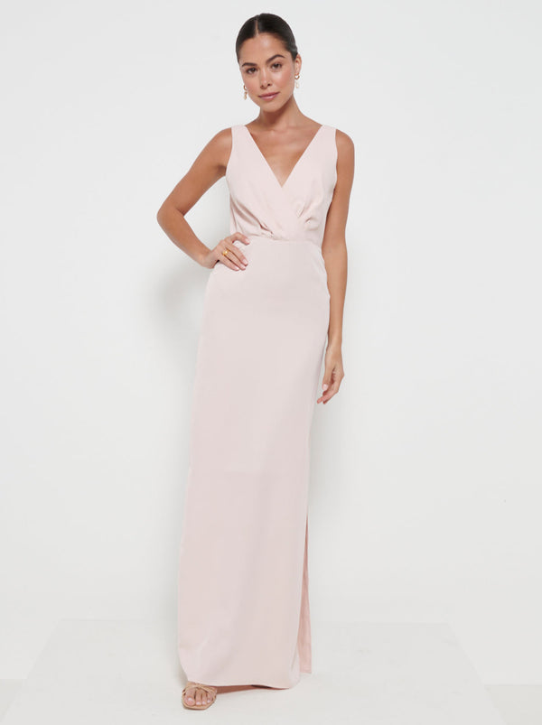 pretty lavish Silva Wrap Maxi Bridesmaid Dress