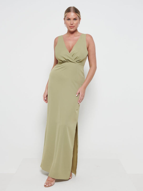 pretty lavish Silva Wrap Maxi Bridesmaid Dress