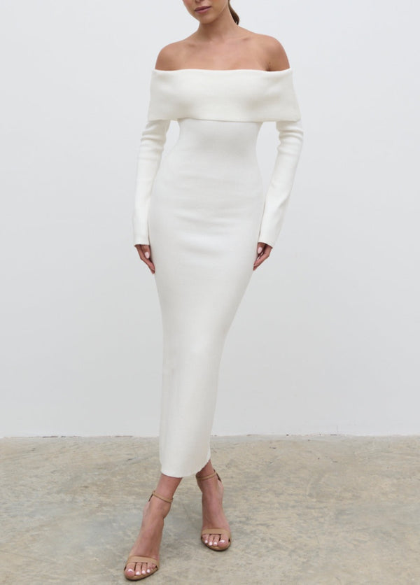Pretty Lavish Soreya Bardot Knit Dress