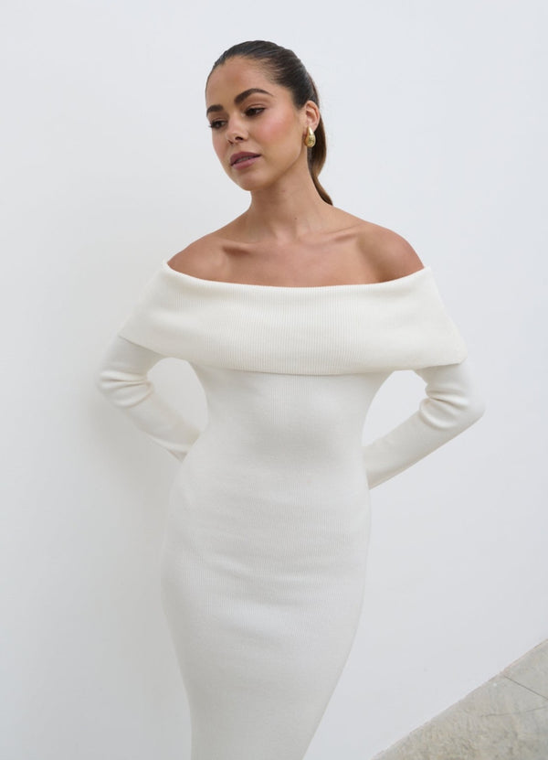 Pretty Lavish Soreya Bardot Knit Dress