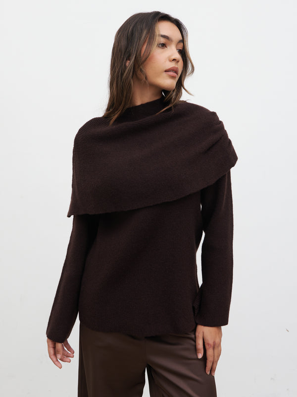 Pretty Lavish Tarla Exaggerated Drape Knit Jumper