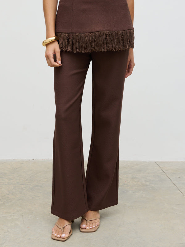 Pretty Lavish Verona Tweed Straight Leg Trousers
