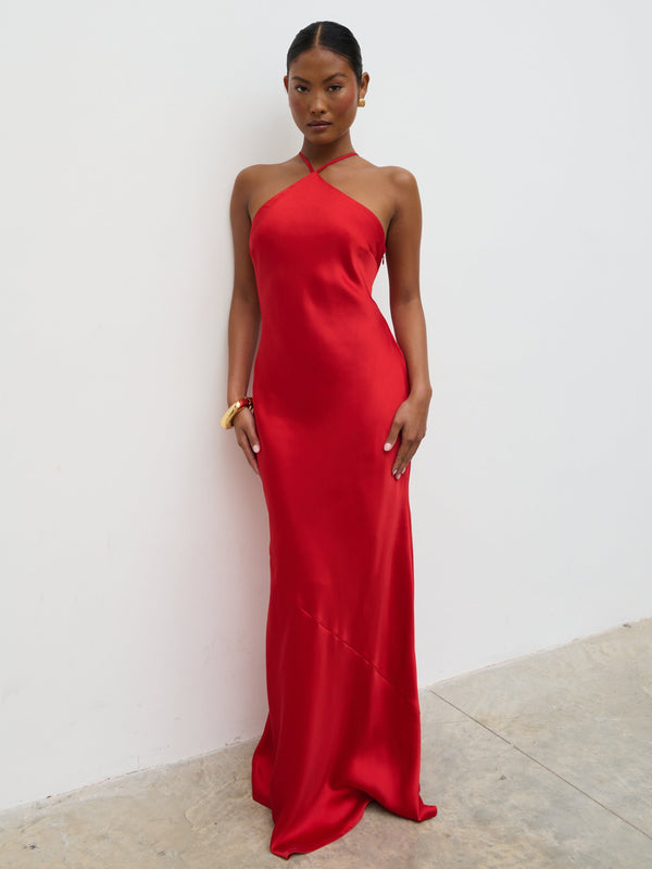 Pretty Lavish Yvette Halter Neck Maxi Dress